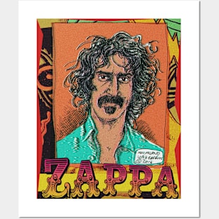 Frank Zappa portrait, by Maximiliano Lopez Barrios Posters and Art